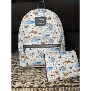 Loungefly Disney Dogs Play Mini Backpack Wallet Set Pluto Max Dalmations